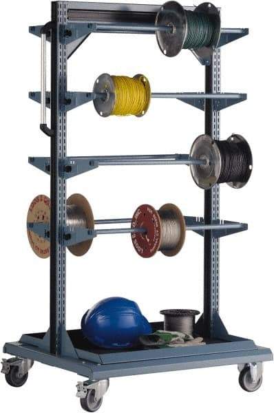 Rousseau Metal - 32" Wide x 59-1/8" High x 27" Deep, Mobile Equipment Stand - 1,200 Lb Capacity - USA Tool & Supply
