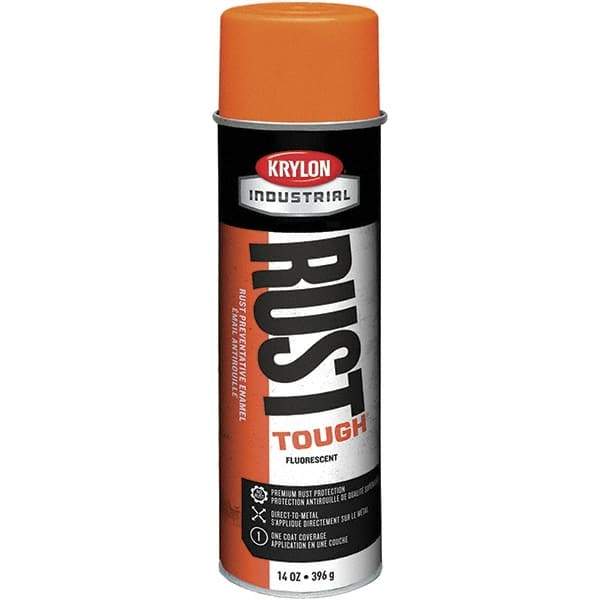 Krylon - Orange, 15 oz Net Fill, Fluorescent, Acrylic Enamel Spray Paint - 15 to 20 Sq Ft per Can, 20 oz Container - USA Tool & Supply