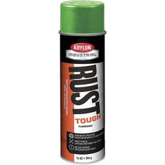 Krylon - Green, 15 oz Net Fill, Fluorescent, Acrylic Enamel Spray Paint - 15 to 20 Sq Ft per Can, 20 oz Container - USA Tool & Supply
