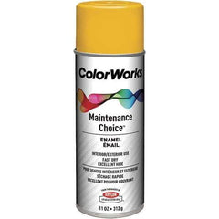 Krylon - Sunshine Yellow, 11 oz Net Fill, Gloss, Enamel Spray Paint - 15 to 18 Sq Ft per Can, 16 oz Container - USA Tool & Supply