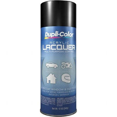 Dupli-Color - Black, Gloss, Lacquer Spray Paint - 12 to 14 Sq Ft per Can, 12 oz Container - USA Tool & Supply