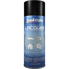 Dupli-Color - Black, Semi Gloss, Lacquer Spray Paint - 12 to 14 Sq Ft per Can, 12 oz Container - USA Tool & Supply