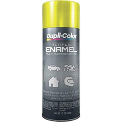 Dupli-Color - Chrome Yellow, Metallic, Acrylic Enamel Spray Paint - 12 to 14 Sq Ft per Can, 12 oz Container - USA Tool & Supply