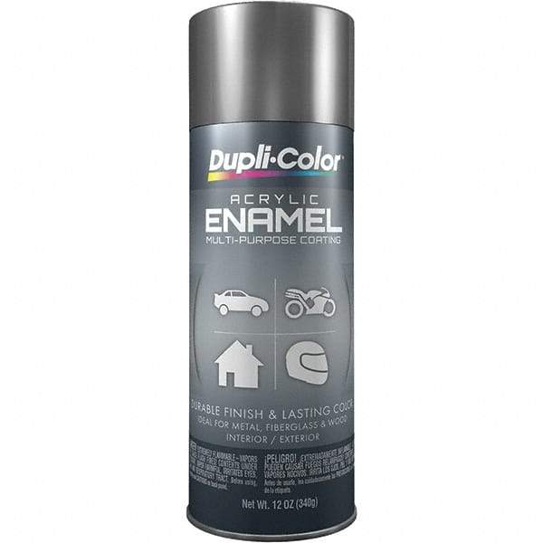 Dupli-Color - Chrome, Metallic, Acrylic Enamel Spray Paint - 12 to 14 Sq Ft per Can, 12 oz Container - USA Tool & Supply