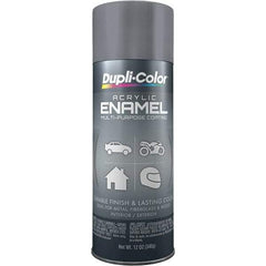 Dupli-Color - Machinery Gray, Gloss, Acrylic Enamel Spray Paint - 12 to 14 Sq Ft per Can, 12 oz Container - USA Tool & Supply