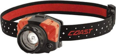 Coast Cutlery - White, Red LED Bulb, 540 Lumens, Hands-free Flashlight - Black, Red Plastic Body, 3 AAA Batteries Included - USA Tool & Supply