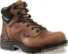 Timberland PRO - Women's Wide Width Steel Work Boot - Brown, Leather Upper, Rubber Outsole, 6" High, Safety Toe - USA Tool & Supply