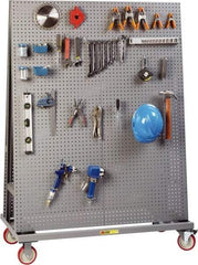 Little Giant - 48" Wide x 60" High x 24" Deep, Mobile Pegboard A-Frame - 1,200 Lb Capacity - USA Tool & Supply