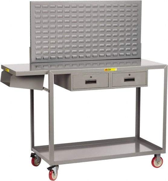 Little Giant - Mobile Workstation - Steel, Fixed Leg, Gray, 73-1/2" Long x 24" Deep x 66" High - USA Tool & Supply