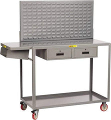 Little Giant - Mobile Workstation - Steel, Fixed Leg, Gray, 73-1/2" Long x 24" Deep x 66" High - USA Tool & Supply