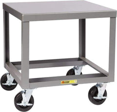 Little Giant - Heavy Duty Mobile Machine Table - Steel, Fixed Leg, Gray, 48" Long x 30" Deep x 30" High - USA Tool & Supply