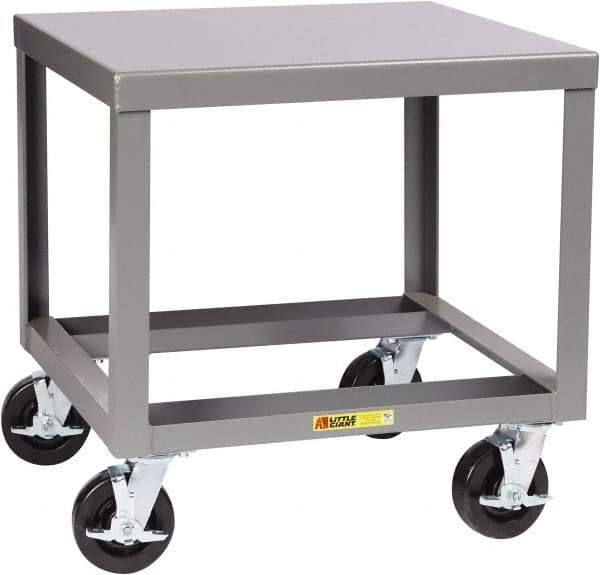 Little Giant - Heavy Duty Mobile Machine Table - Steel, Fixed Leg, Gray, 30" Long x 28" Deep x 30" High - USA Tool & Supply