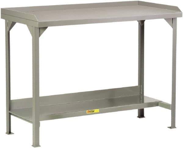 Little Giant - 60 Wide x 36" Deep x 36" High, Steel Heavy-Duty Workbench - Fixed Legs, Gray - USA Tool & Supply