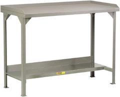 Little Giant - 60 Wide x 30" Deep x 36" High, Steel Heavy-Duty Workbench - Fixed Legs, Gray - USA Tool & Supply