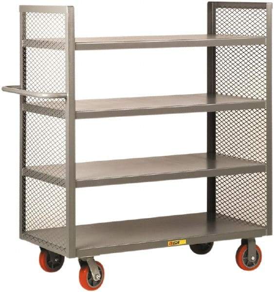Little Giant - 3,600 Lb Capacity, 4 Shelf, 2-Sided Steel Truck - 65-1/2" Long x 30" Wide x 57" High, Polyurethane Wheels - USA Tool & Supply