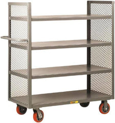 Little Giant - 3,600 Lb Capacity, 4 Shelf, 2-Sided Steel Truck - 53-1/2" Long x 30" Wide x 57" High, Polyurethane Wheels - USA Tool & Supply