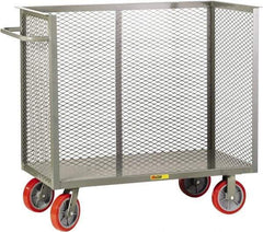 Little Giant - 3,600 Lb Capacity, 3-Sided Steel Bulk Truck - 53-1/2" Long x 30" Wide x 47" High, Polyurethane Wheels - USA Tool & Supply
