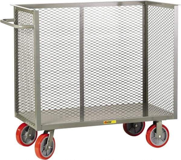 Little Giant - 3,600 Lb Capacity, 3-Sided Steel Bulk Truck - 65-1/2" Long x 24" Wide x 47" High, Polyurethane Wheels - USA Tool & Supply