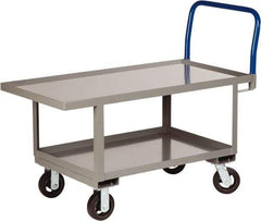 Little Giant - 2,000 Lb Capacity Steel Raised Deck Platform Truck - Steel Deck, 30" OAW, 48" Platform Length x 26" Platform Height, Mold On Rubber Casters - USA Tool & Supply