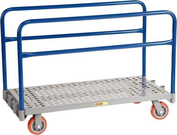 Little Giant - 2,000 Lb Capacity Steel Perforated Deck Platform Truck - Steel Deck, 24" OAW, 36" Platform Length x 9" Platform Height, Polyurethane Casters - USA Tool & Supply