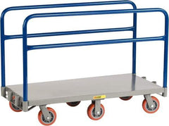 Little Giant - 3,600 Lb Capacity Steel 6-Wheeled Platform Truck - Steel Deck, 24" OAW, 60" Platform Length x 9" Platform Height, Polyurethane Casters - USA Tool & Supply