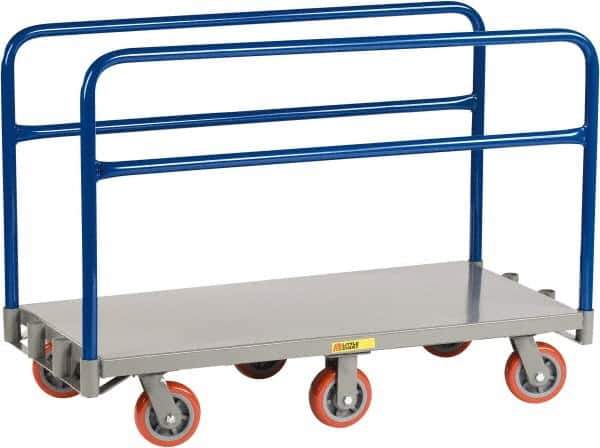 Little Giant - 3,600 Lb Capacity Steel 6-Wheeled Platform Truck - Steel Deck, 36" OAW, 72" Platform Length x 9" Platform Height, Polyurethane Casters - USA Tool & Supply