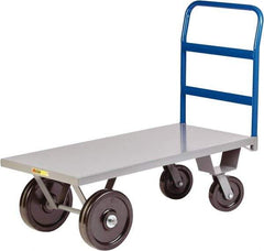 Little Giant - 5,000 Lb Capacity Steel Heavy Duty Platform Truck - Steel Deck, 30" OAW, 60" Platform Length x 16-1/2" Platform Height, Phenolic Casters - USA Tool & Supply