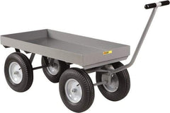 Little Giant - 3,000 Lb Capacity Steel Wagon Truck - Steel Deck, 30" OAW, 60" Platform Length x 18-1/2" Platform Height, Pneumatic Casters - USA Tool & Supply