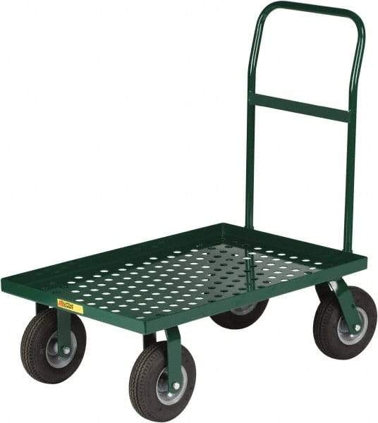 Little Giant - 1,000 Lb Capacity Steel Perforated Deck Platform Truck - Steel Deck, 24" OAW, 48" Platform Length x 11" Platform Height, Pneumatic Casters - USA Tool & Supply
