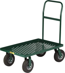 Little Giant - 1,000 Lb Capacity Steel Perforated Deck Platform Truck - Steel Deck, 24" OAW, 48" Platform Length x 11" Platform Height, Pneumatic Casters - USA Tool & Supply