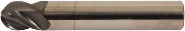 Accupro - 5/8" Diam, 1-1/4" LOC, 4 Flute Solid Carbide Ball End Mill - AlTiCrN Finish, Single End, 3-1/2" OAL, 5/8" Shank Diam - USA Tool & Supply