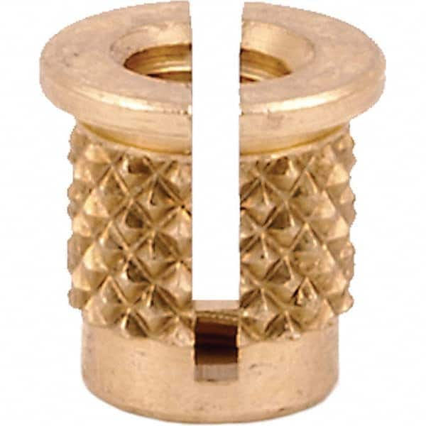 E-Z LOK - Press Fit Threaded Inserts Type: Flanged For Material Type: Plastic - USA Tool & Supply