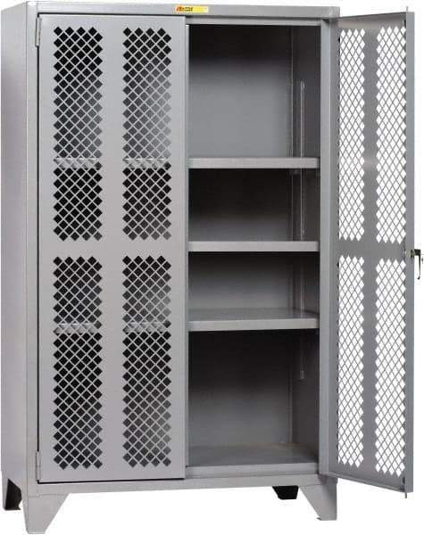 Little Giant - 3 Shelf Visible Storage Cabinet - Steel, 48" Wide x 30" Deep x 78" High, Gray - USA Tool & Supply