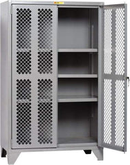 Little Giant - 3 Shelf Visible Storage Cabinet - Steel, 60" Wide x 24" Deep x 78" High, Gray - USA Tool & Supply