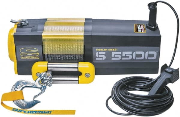 Superwinch - 5,500 Lb. Capacity, 9/32" x 60' Cable, DC Electric Winch - USA Tool & Supply