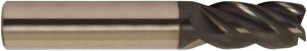 Accupro - 5/8", 4 Flute, Single End, Solid Carbide, 0.03" Corner Radius End Mill - 6" OAL, 38° Helix, Right Hand Flute, 3-1/4" LOC, Right Hand Cut - USA Tool & Supply