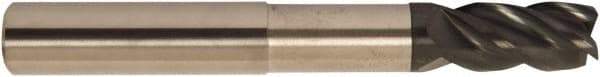 Accupro - 5/8", 4 Flute, Single End, Solid Carbide, 0.03" Corner Radius End Mill - 4" OAL, 38° Helix, Right Hand Flute, 3/4" LOC, Right Hand Cut, 1-5/8" Extended Reach - USA Tool & Supply