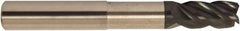 Accupro - 1/2", 4 Flute, Single End, Solid Carbide, 0.03" Corner Radius End Mill - 6" OAL, 38° Helix, Right Hand Flute, 5/8" LOC, Right Hand Cut, 4-1/8" Extended Reach - USA Tool & Supply