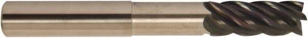 Accupro - 1/2", 5/8" LOC, 1/2" Shank Diam, 6" OAL, 5 Flute, Solid Carbide Square End Mill - Single End, AlTiCrN Finish, Spiral Flute, 38° Helix, Centercutting, Right Hand Cut, Right Hand Flute, Series HS - USA Tool & Supply