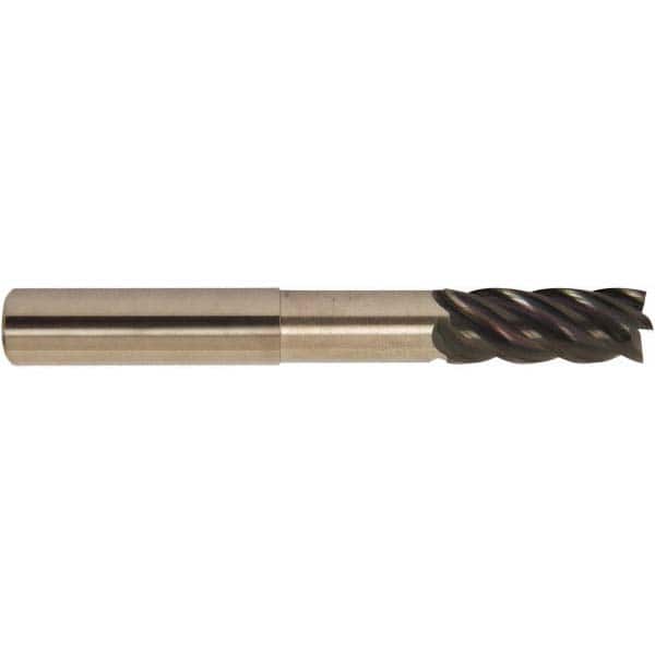 Accupro - 5/8" Diam 5 Flute Solid Carbide 0.06" Corner Radius End Mill - USA Tool & Supply