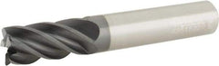 Accupro - 1/2", 5 Flute, Single End, Solid Carbide, 0.03" Corner Radius End Mill - 3" OAL, 38° Helix, Right Hand Flute, 1" LOC, Right Hand Cut - USA Tool & Supply
