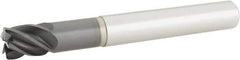 Accupro - 1/2", 5 Flute, Single End, Solid Carbide, 0.03" Corner Radius End Mill - 4" OAL, 38° Helix, Right Hand Flute, 5/8" LOC, Right Hand Cut, 1-1/2" Extended Reach - USA Tool & Supply