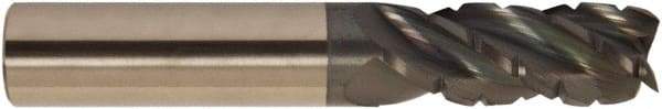Accupro - 3/8", 4 Flute, Single End, Solid Carbide, 0.02" Corner Radius End Mill - 2-1/2" OAL, 38° Helix, Right Hand Flute, 7/8" LOC, Right Hand Cut - USA Tool & Supply