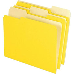 Pendaflex - 11-5/8 x 9-3/16", Letter Size, Yellow, File Folders with Top Tab - 11 Point Stock, Assorted Tab Cut Location - USA Tool & Supply