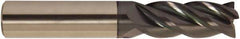Accupro - 1", 3" LOC, 1" Shank Diam, 6" OAL, 4 Flute, Solid Carbide Square End Mill - Single End, AlTiCrN Finish, Spiral Flute, 38° Helix, Centercutting, Right Hand Cut, Right Hand Flute, Series HS - USA Tool & Supply