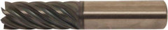 Accupro - 1-1/4", 5" LOC, 1-1/4" Shank Diam, 7-1/2" OAL, 7 Flute, Solid Carbide Square End Mill - Single End, AlTiCrN Finish, Spiral Flute, 38° Helix, Right Hand Cut, Right Hand Flute, Series HS - USA Tool & Supply