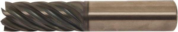 Accupro - 5/8", 2" LOC, 5/8" Shank Diam, 5" OAL, 7 Flute, Solid Carbide Square End Mill - Single End, AlTiCrN Finish, Spiral Flute, 38° Helix, Right Hand Cut, Right Hand Flute, Series HS - USA Tool & Supply