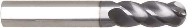 Niagara Cutter - 10mm Diam, 20mm LOC, 4 Flute Solid Carbide Ball End Mill - AlTiN Finish, Single End, 73mm OAL, 10mm Shank Diam, Spiral Flute - USA Tool & Supply