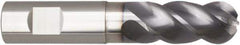 Niagara Cutter - 1" Diam, 2" LOC, 4 Flute Solid Carbide Ball End Mill - AlTiN Finish, Single End, 5" OAL, 1" Shank Diam, Spiral Flute - USA Tool & Supply