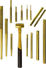 Mayhew - 15 Piece Punch & Chisel Set - 3/8 to 1/2" Chisel, 1/8 to 3/4" Punch, Round Shank - USA Tool & Supply